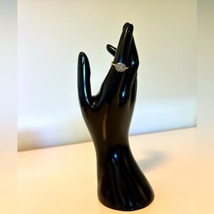 ✨ Gold Plated Ring with Silver Crystal Stones – Size 7 ✨